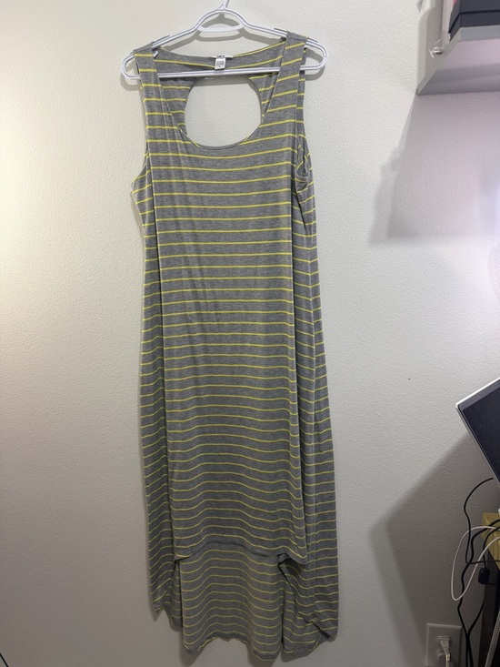Bar III Dresses & Skirts - Bar III Gray and Yellow Striped High-Low Maxi Dress